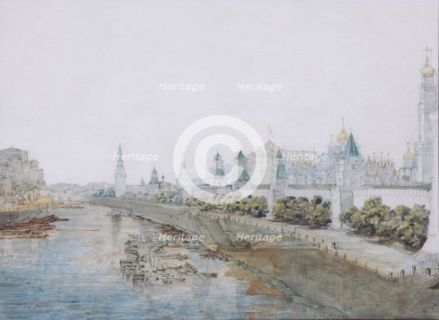 View of the Kremlin from the Moskvoretsky Bridge, 1851.