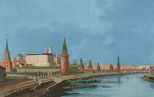 View of the Kremlin from the Stone Bridge, Moscow, Russia, 1839. Creator: Augustin François Lemaitre