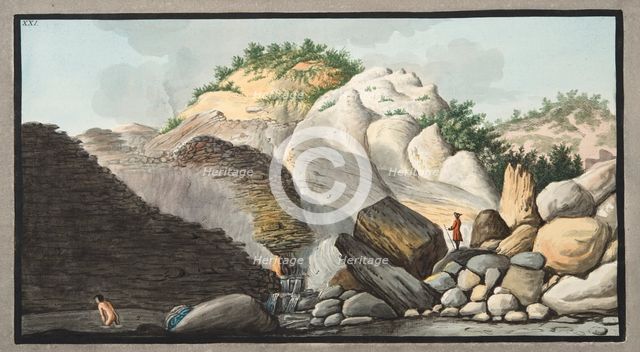 View of the hot spring, Pisciarelli, from a part of the Cone of the Solfaterra, 1776.