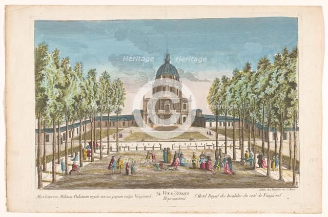 View of the Hôtel des Invalides in Paris seen from the Vaugirard district, 1745-1775. Creator: Anon.