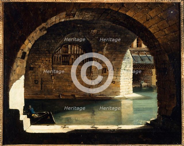 View of the Hôtel-Dieu laundry, around 1820, current 4th arrondissement. Creator: Unknown.