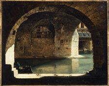 View of the Hôtel-Dieu laundry, around 1820, current 4th arrondissement. Creator: Unknown