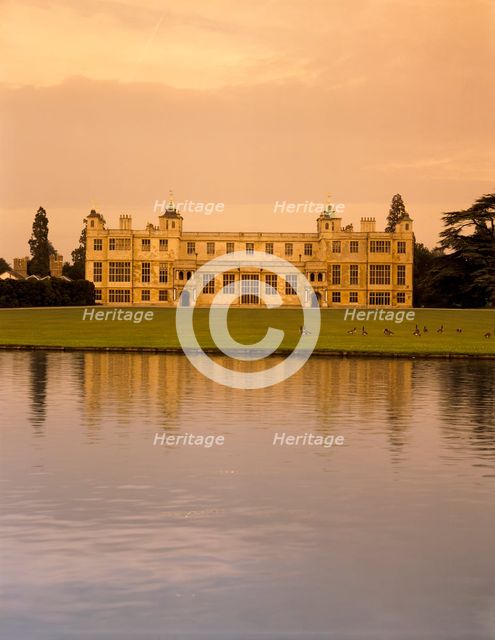 View of the house from the lake, Audley End House, Essex, 1996. Artist: Unknown