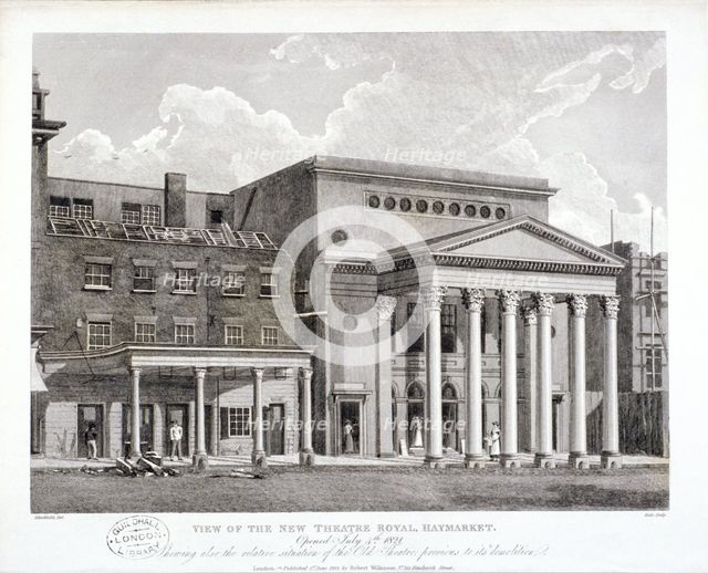 View of the Haymarket Theatre, Westminster, London, 1822. Artist: Thomas Dale