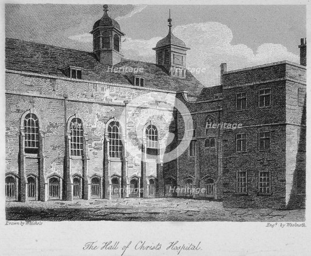 View of the hall of Christ's Hospital, City of London, 1812. Artist: William Woolnoth