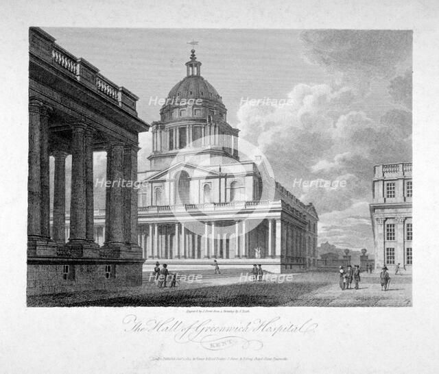 View of the Hall of Greenwich Hospital, London, 1804.  Artist: James Sargant Storer