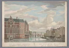 View of the Halvemans Bridge over the Amstel in Amsterdam, 1753-1799. Creator: Pierre Fouquet