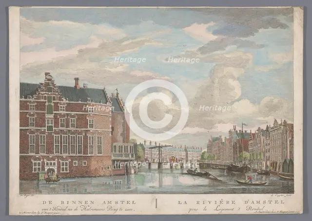 View of the Halvemans Bridge over the Amstel in Amsterdam, 1753-1799. Creator: Pierre Fouquet.