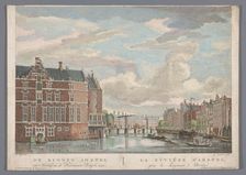 View of the Halvemans Bridge over the Amstel in Amsterdam, 1753-1799. Creator: Pierre Fouquet