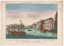 View of the Halvemaansbrug over the Amstel in Amsterdam, 1755-1779. Creator: Johann Friedrich Leizelt