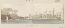 View of the harbour at Trapani, 1778. Creator: Louis Ducros
