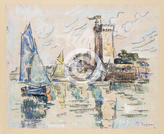 View of the Harbour at Les Sables-d'Olonne, c1920s. Artist: Paul Signac.
