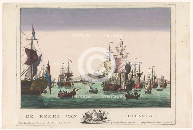 View of the harbour in Batavia, 1742-1801. Creator: Georg Mathaus Probst.