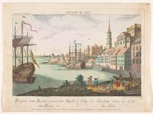 View of the harbour in Boston, 1755-1779. Creator: Franz Xavier Habermann