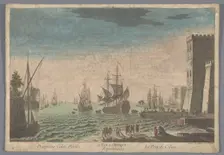 View of the harbour in Calais, 1745-1775. Creator: Anon