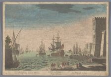 View of the harbour in Calais, 1745-1775. Creator: Anon