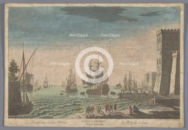 View of the harbour in Calais, 1745-1775. Creator: Anon.
