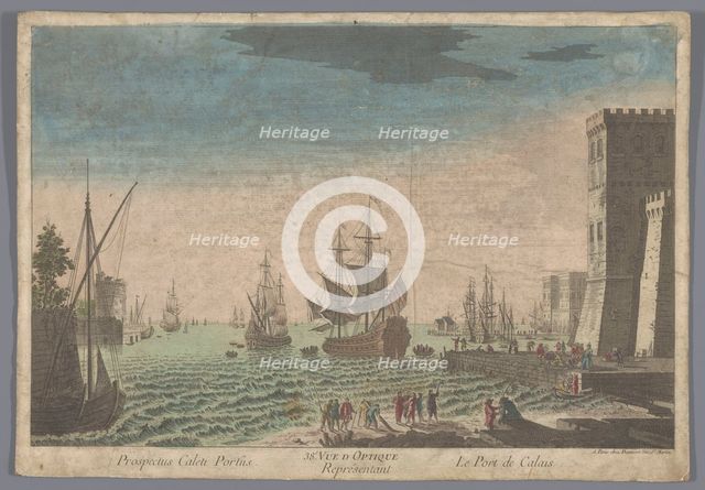 View of the harbour in Calais, 1745-1775. Creator: Anon.