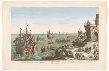 View of the harbour in Caudebec near the mouth of the Seine River, 1745-1775. Creator: Anon