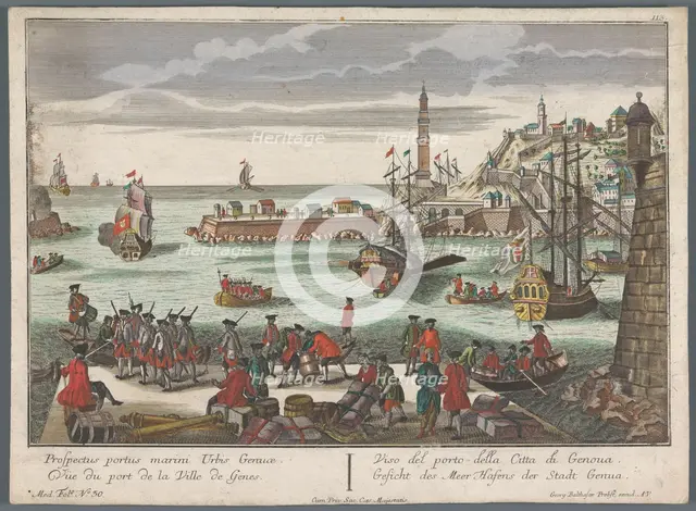 View of the harbour in Genoa, 1742-1801. Creator: Anon.