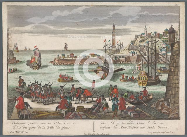 View of the harbour in Genoa, 1742-1801. Creator: Anon.