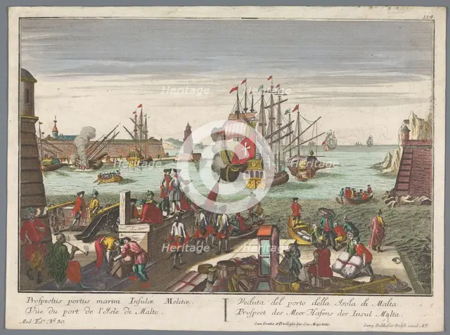 View of the harbour in Malta, 1742-1801. Creator: Anon.