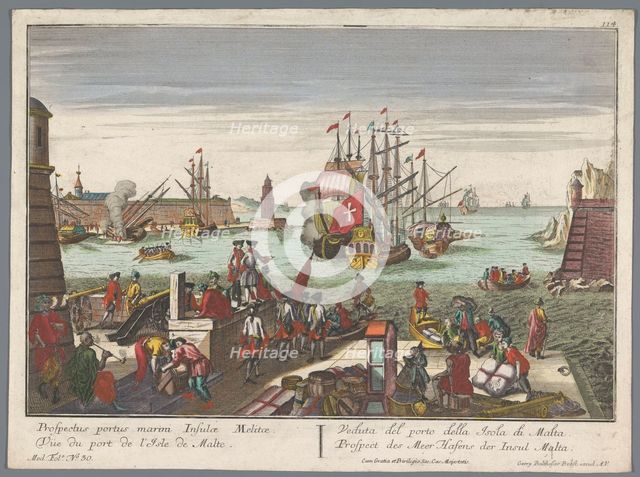 View of the harbour in Malta, 1742-1801. Creator: Anon.