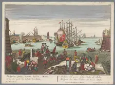 View of the harbour in Malta, 1742-1801. Creator: Anon