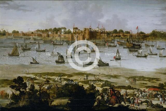 View of the Harbor of Surat (Gujarat), c.1670. Creator: Anon.