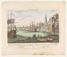 View of the harbor in Boston, 1755-1779. Creator: Franz Xavier Habermann
