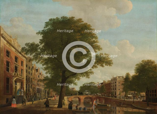 View of the Herengracht near the Leidsestraat, Amsterdam, 1774. Creator: Hendrick Keun.