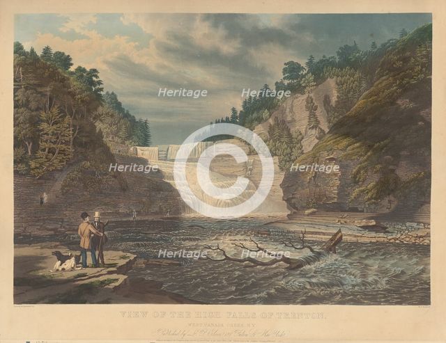 View of the High Falls of Trenton: West Canada Creek, N.Y., published 1835. Creator: William James Bennett.