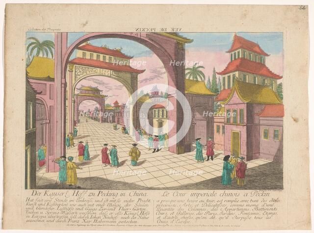 View of the Imperial Court in Beijing, 1755-1779. Creator: Franz Xavier Habermann.