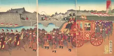 View of the Imperial Carriage, 1889 (Meiji 22)., 1889. Creator: Kunitoshi