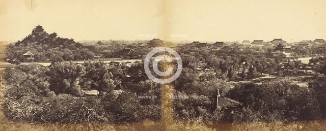 View of the Imperial Winter Palace, Pekin, Showing the Artificial Hill, October 29, 1860, 1860. Creator: Felice Beato.