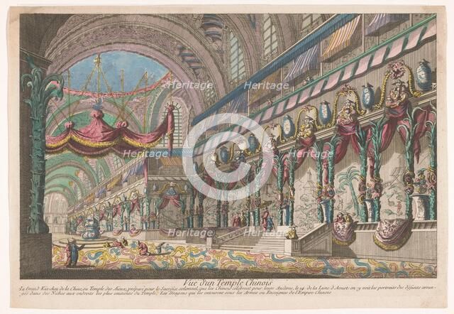 View of the interior of a Chinese temple, 1700-1799. Creator: Anon.