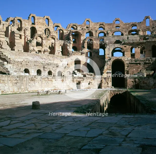 View of the interior of a Roman colosseum, 2nd century. Artist: Unknown
