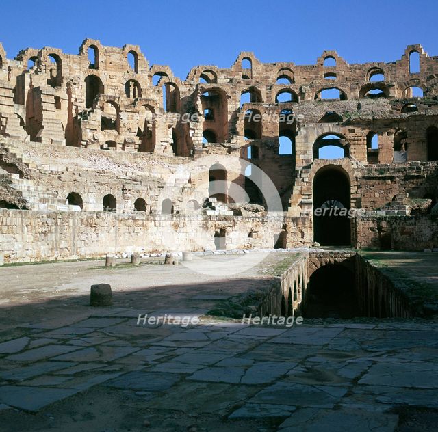 View of the interior of a Roman colosseum, 2nd century. Artist: Unknown