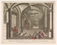 View of the interior of the Mamertine prison in Rome, 1700-1799. Creator: Anon