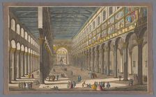 View of the interior of the Church of Saint Paul Outside the Walls in Rome, 1700-1799. Creator: Anon