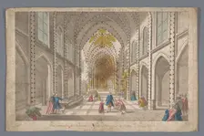 View of the interior of the Eglise Saint-Merri in Paris, 1700-1799. Creator: Anon