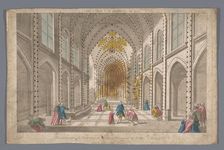 View of the interior of the Eglise Saint-Merri in Paris, 1700-1799. Creator: Anon