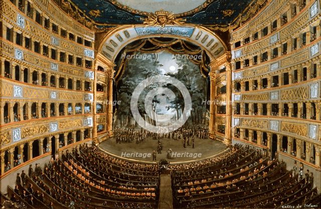 View of the interior of the Teatro San Carlo, Naples, 19th century. Artist: Unknown