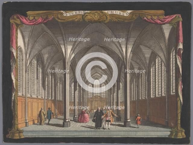 View of the interior of the Temple Church in London, 1750. Creator: Anon.