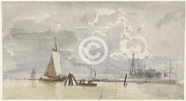 View of the IJ in Amsterdam, 1827-1892. Creator: Everhardus Koster.