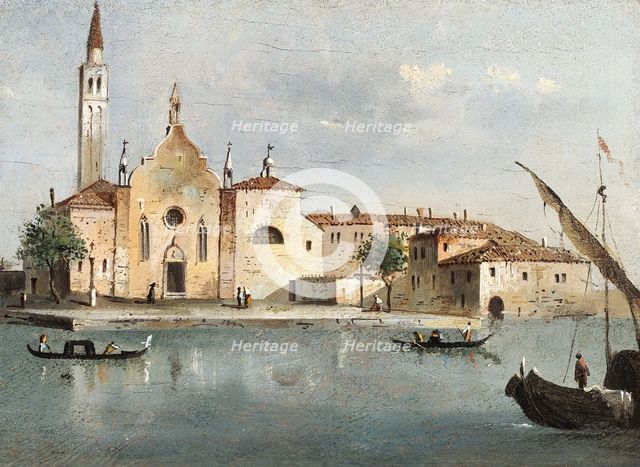 View of the island of Santa Maria delle Grazie. Creators: Francesco Guardi, Giacomo Guardi.