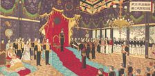 View of the Issuance of the State Constitution in the State Chamber of..., March 2, 1889 (Meiji 22). Creator: Adachi Ginko