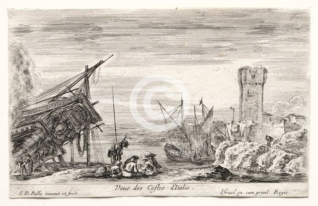 View of the Italian Coast. Creator: Stefano Della Bella (Italian, 1610-1664).