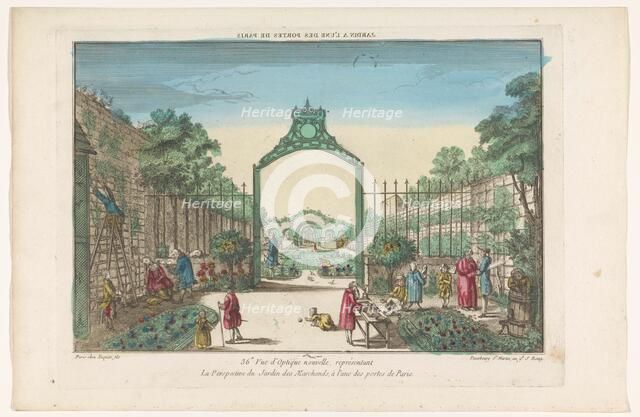 View of the Jardin des Marchands in Paris, 1735-1805. Creator: Unknown.