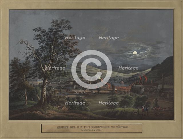 View of the K. K. Private Iron Factory in Zöptau, c. 1850. Creator: Carl Julius Rieden (German, 1802-1858); C. J. Rieden and E.W. Knippel.